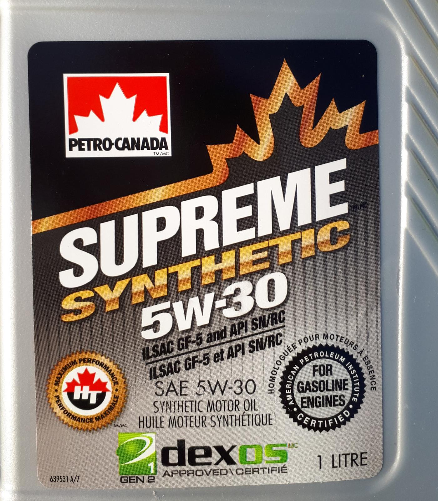 Петро канада синтетика. Petro-Canada Supreme Synthetic 5w-30 dexos1 gen2. Petro Canada 5w30 синтетика. Масло Petro Canada 5w30 Supreme. Петро Канада 5w30 дексос 2.